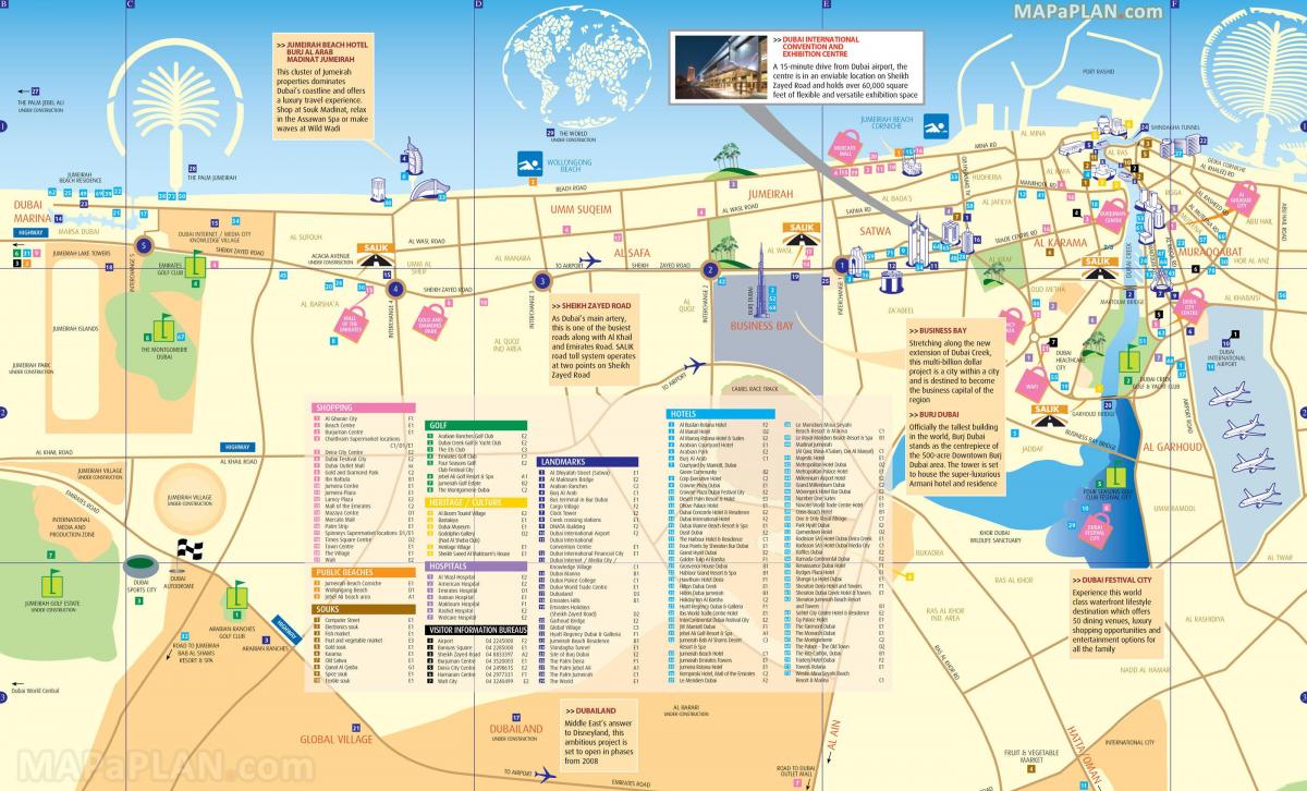 Dubai Sehenswürdigkeiten Karte