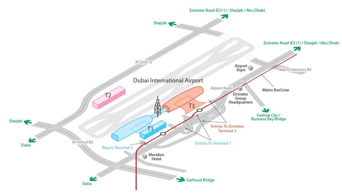 Dubai Flughäfen Karte